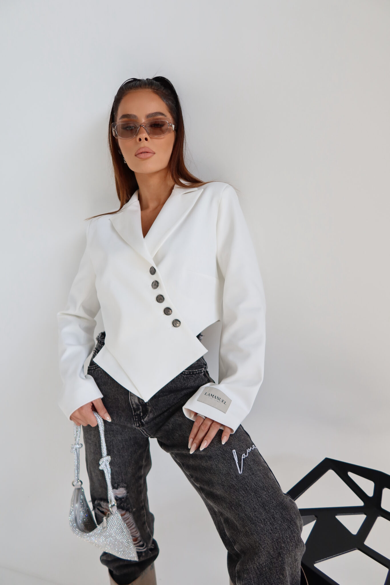 Marynarka GRAVITY ecru LAMANUEL - obrazek 2