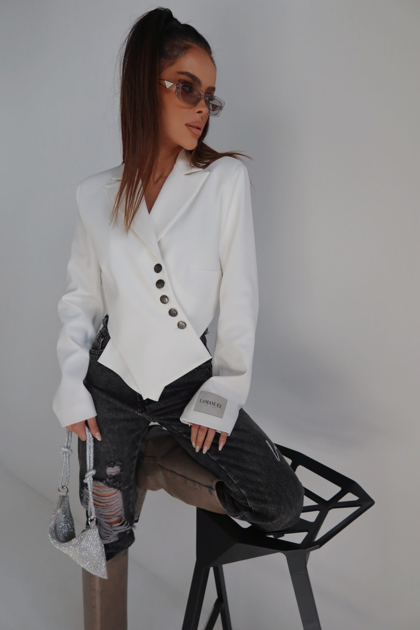 Marynarka GRAVITY ecru LAMANUEL - obrazek 6