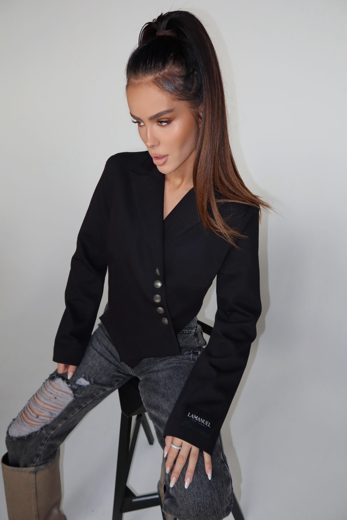 Marynarka GRAVITY czarna LAMANUEL - obrazek 3