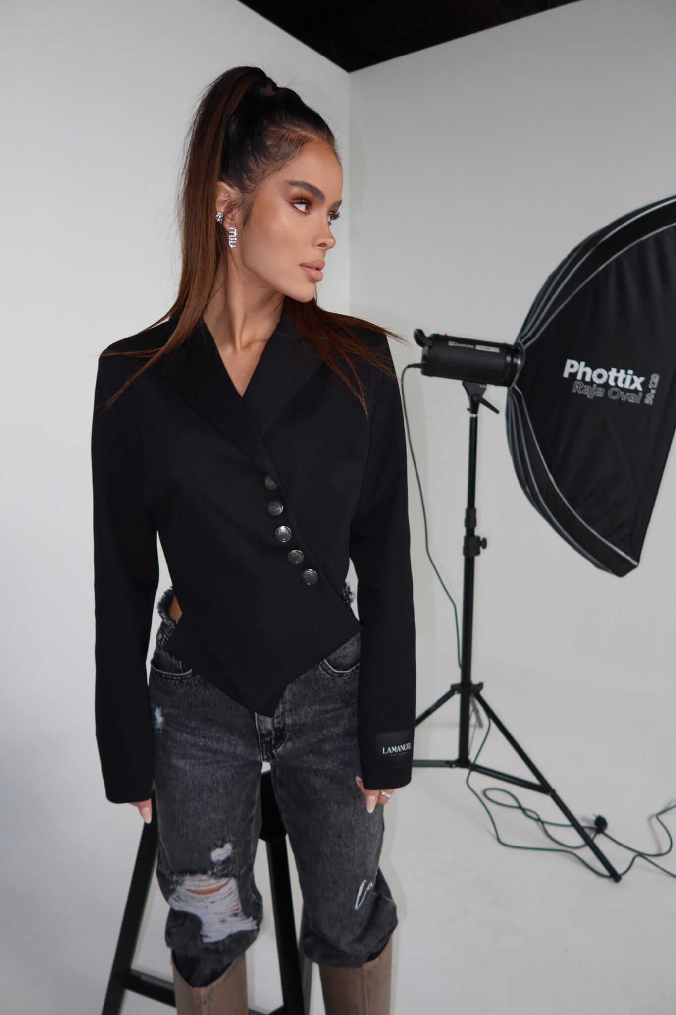 Marynarka GRAVITY czarna LAMANUEL - obrazek 2