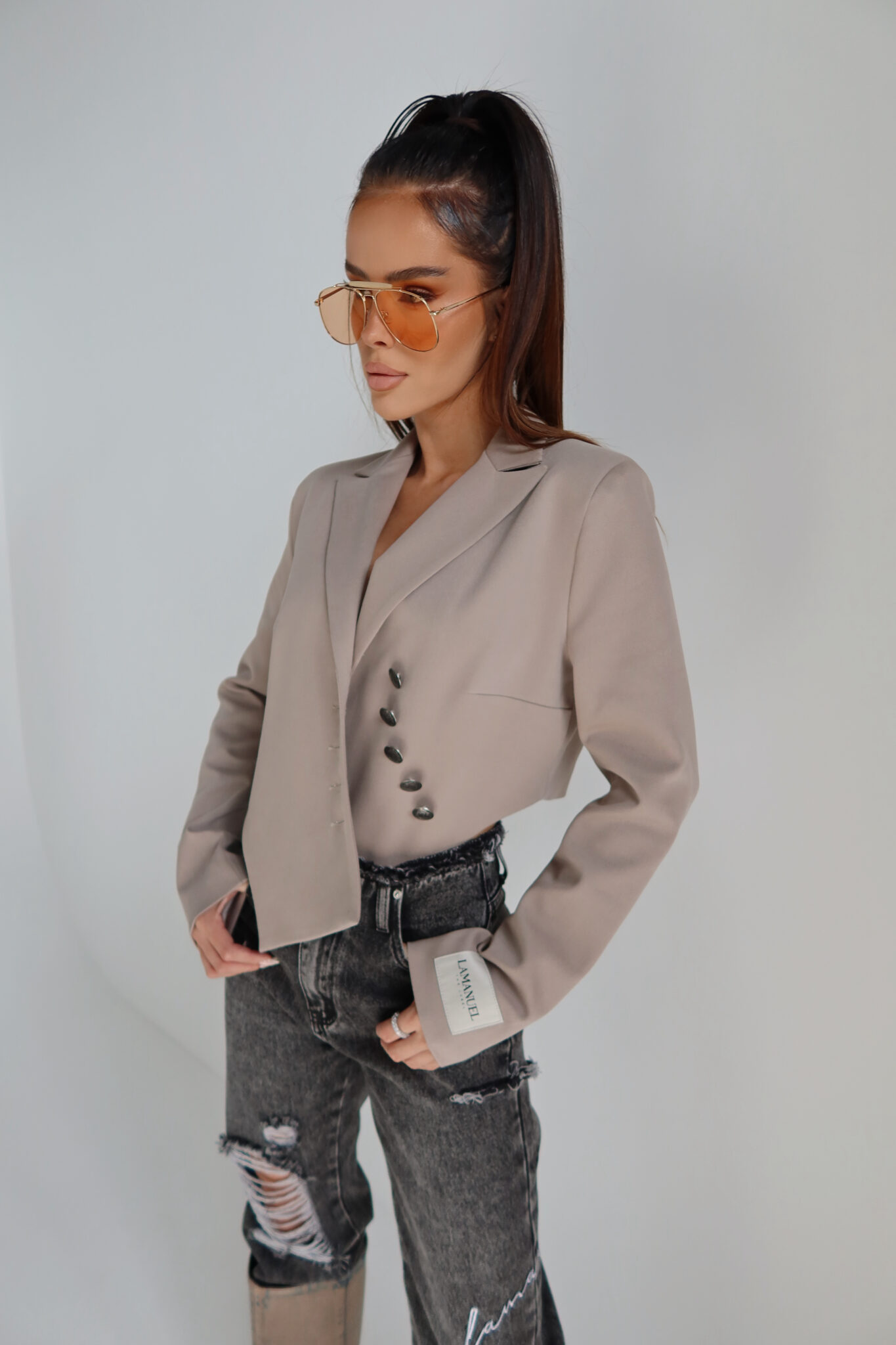 Marynarka GRAVITY beż LAMANUEL - obrazek 6