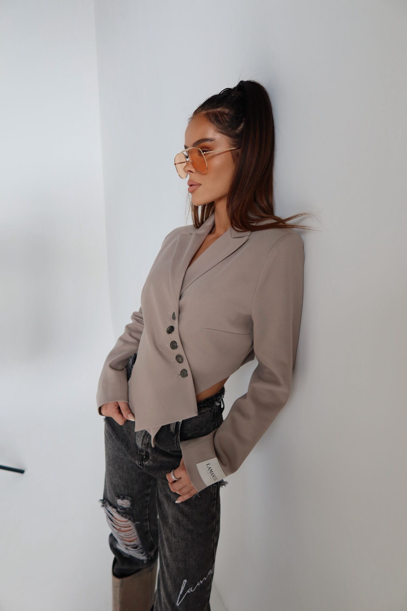 Marynarka GRAVITY beż LAMANUEL - obrazek 3