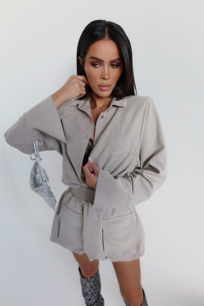 Koszula VELVET stalowa