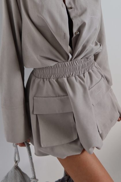 Spódnica VELVET stalowa