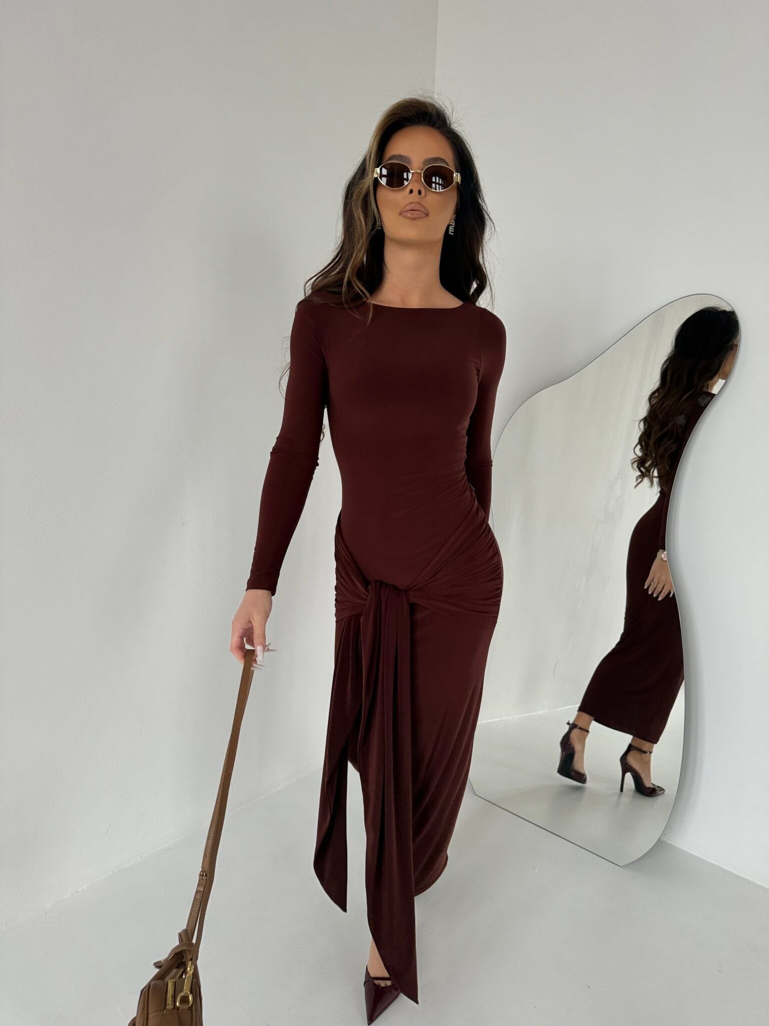 Sukienka SAINT brąz LAMANUEL - obrazek 10