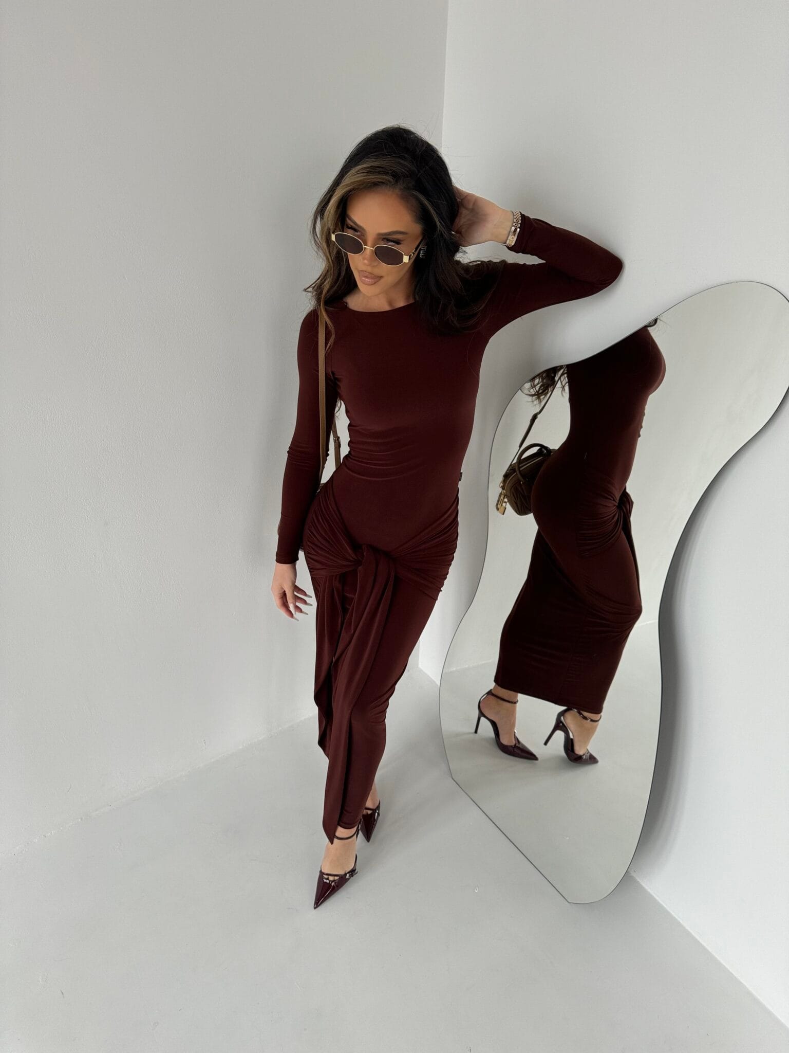 Sukienka SAINT brąz LAMANUEL - obrazek 5