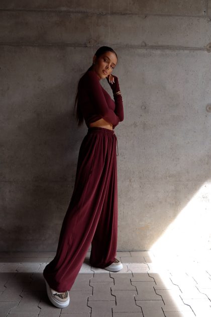 Spodnie SLOUCHIE bordo