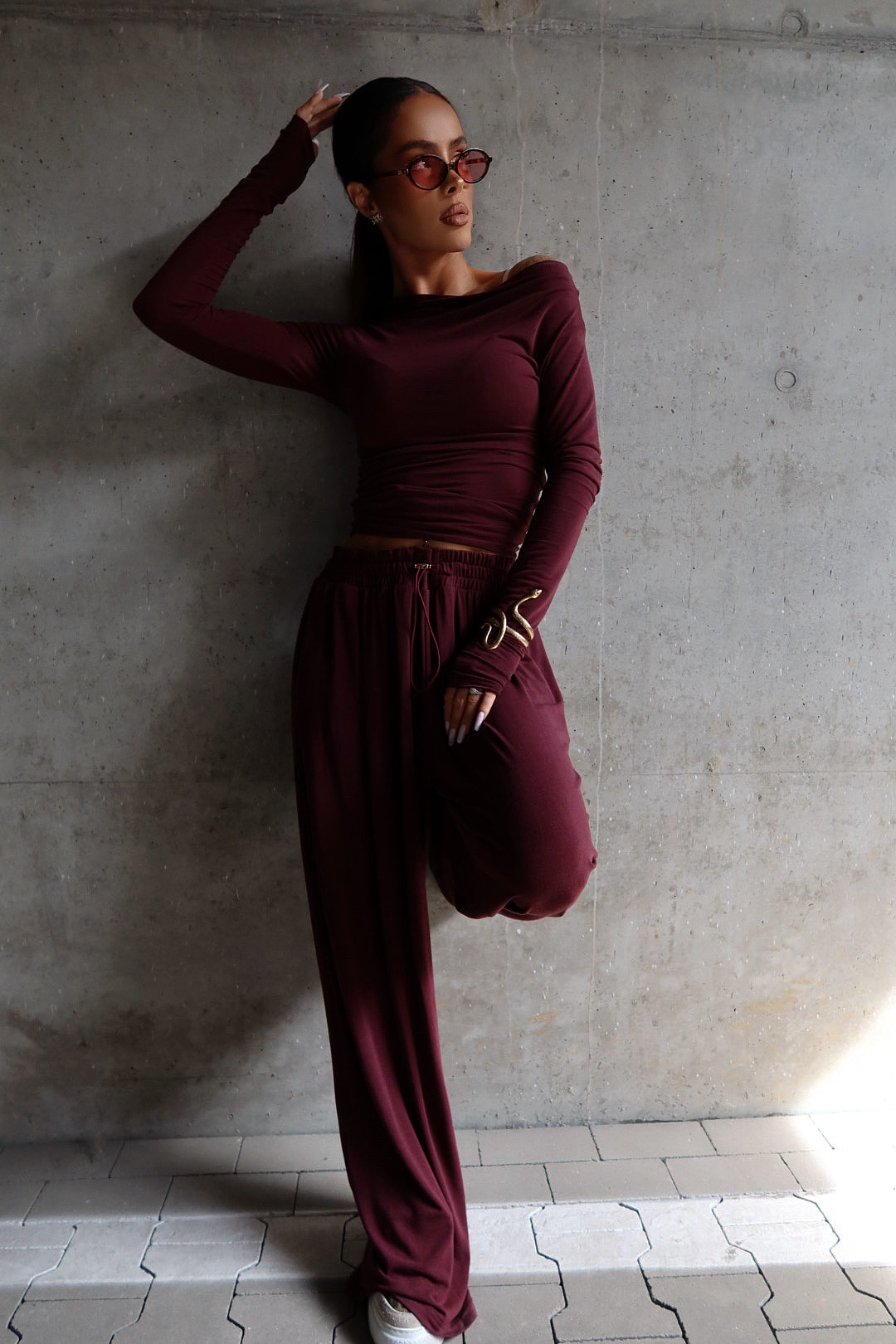 Top HUGGIE bordo LAMANUEL - obrazek 5