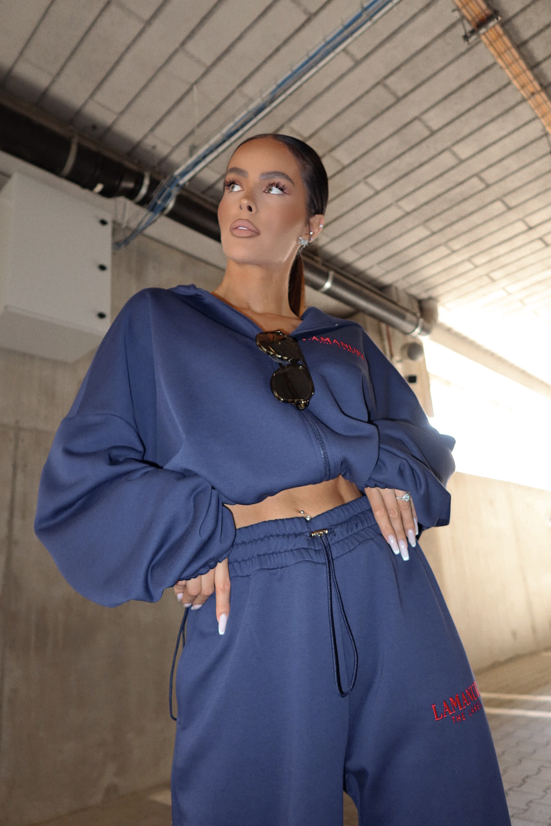 Spodnie BASIC granat LAMANUEL - obrazek 2