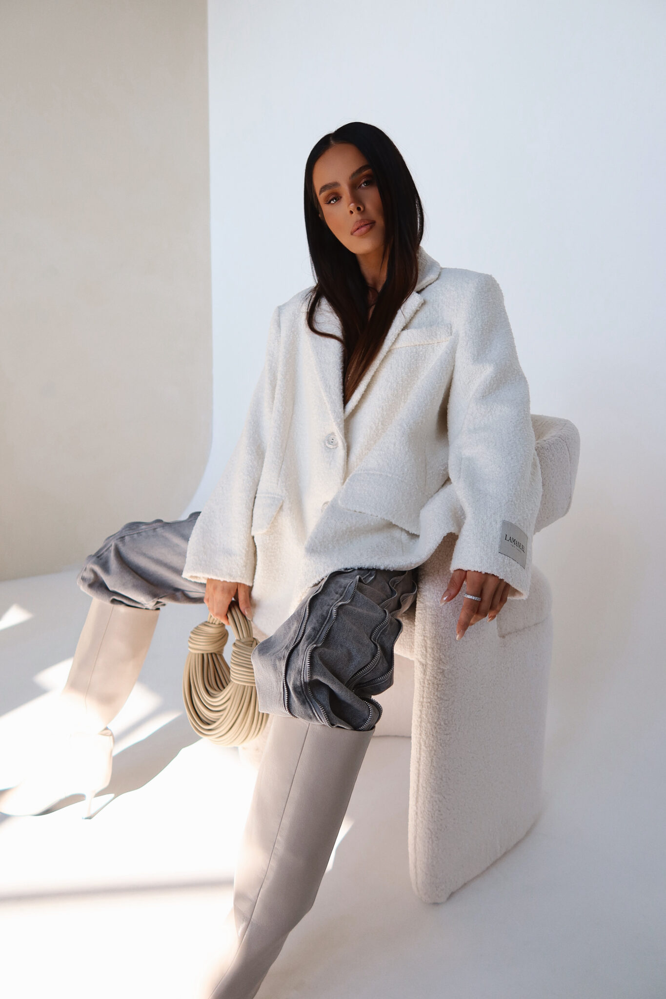 Marynarka FEMININE ecru LAMANUEL - obrazek 5