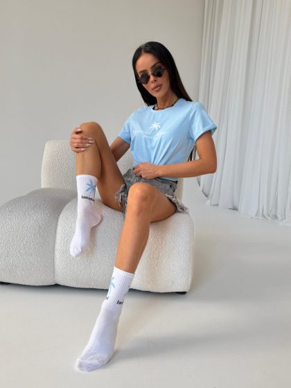 Skarpety MALIBU białe/błękit