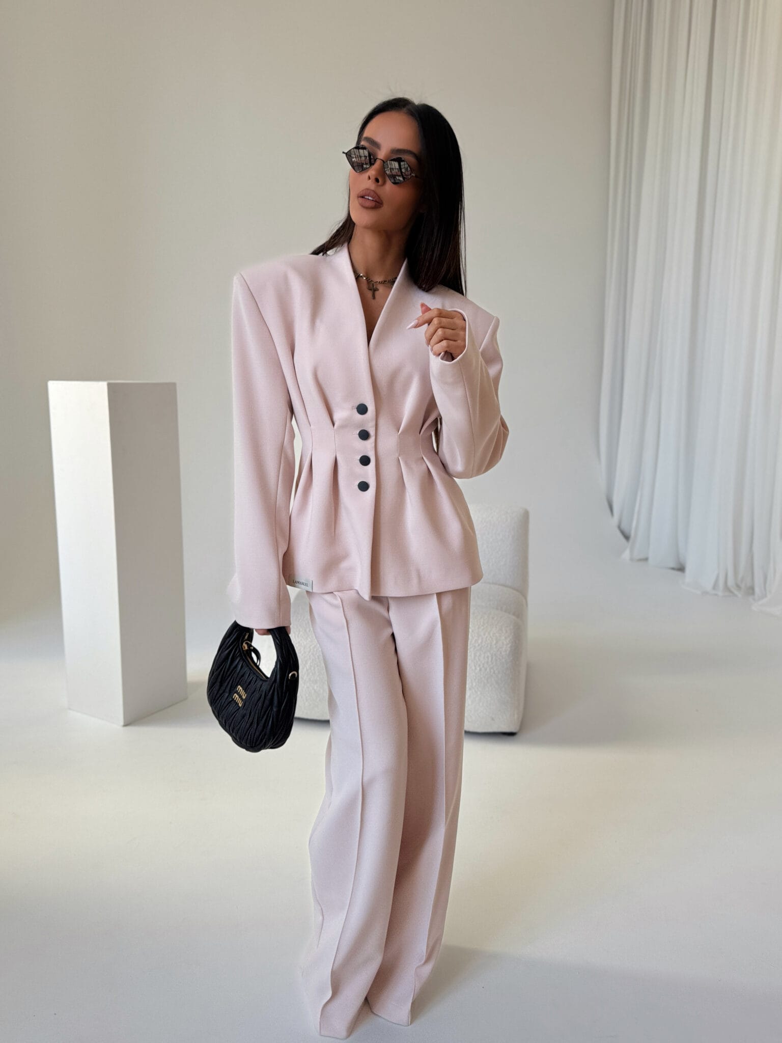 Spodnie BUSINESS puder LAMANUEL - obrazek 4