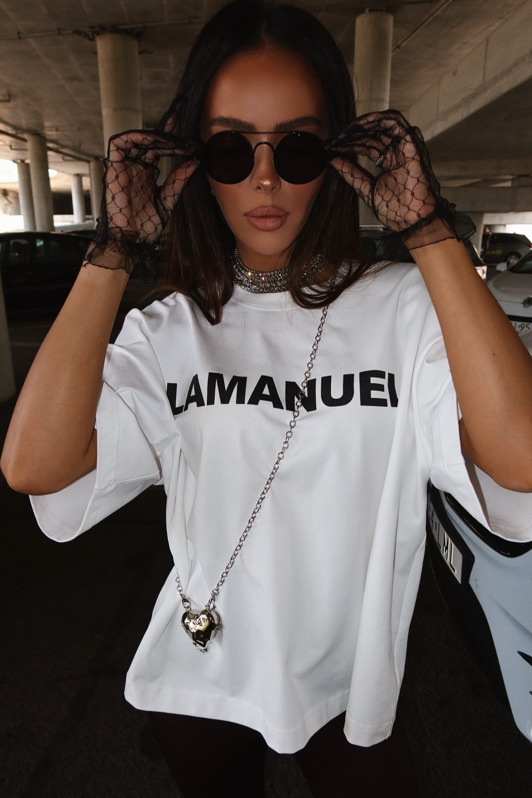 Tshirt NOIR ecru/czarny