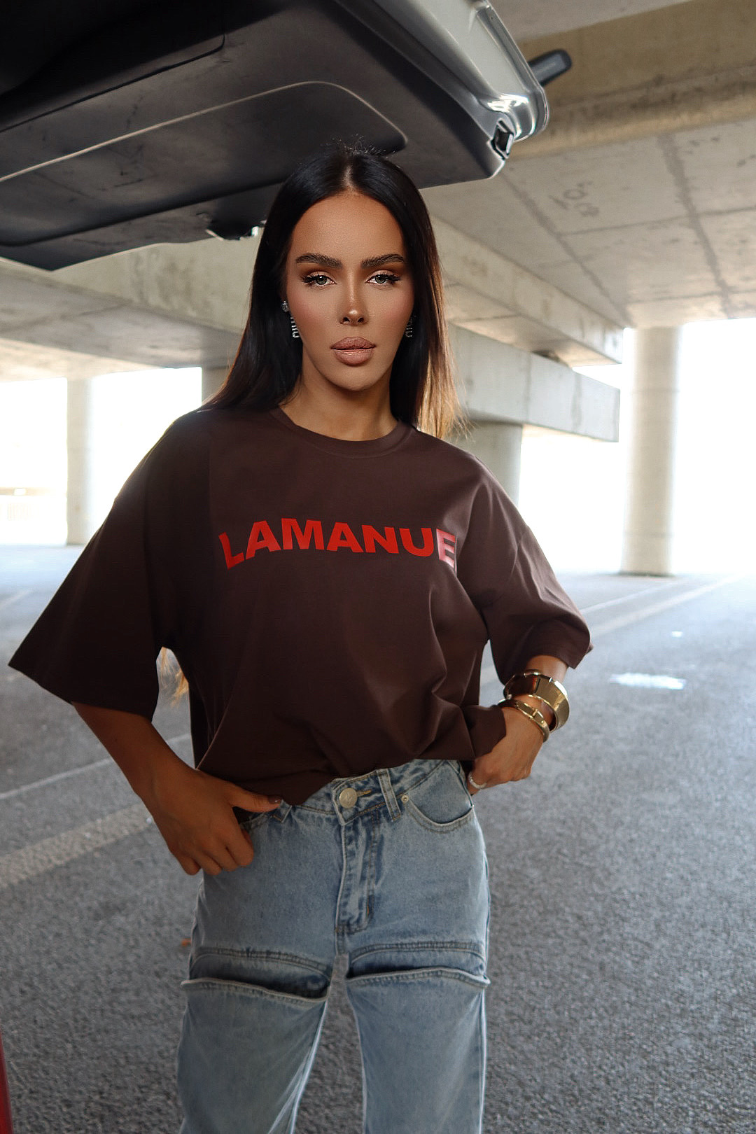 Tshirt NOIR czekolada LAMANUEL - obrazek 4