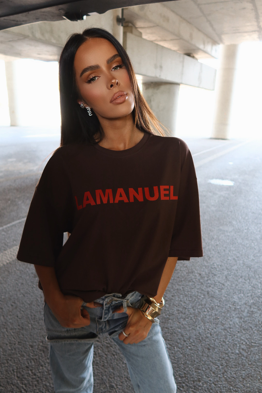 Tshirt NOIR czekolada LAMANUEL - obrazek 3