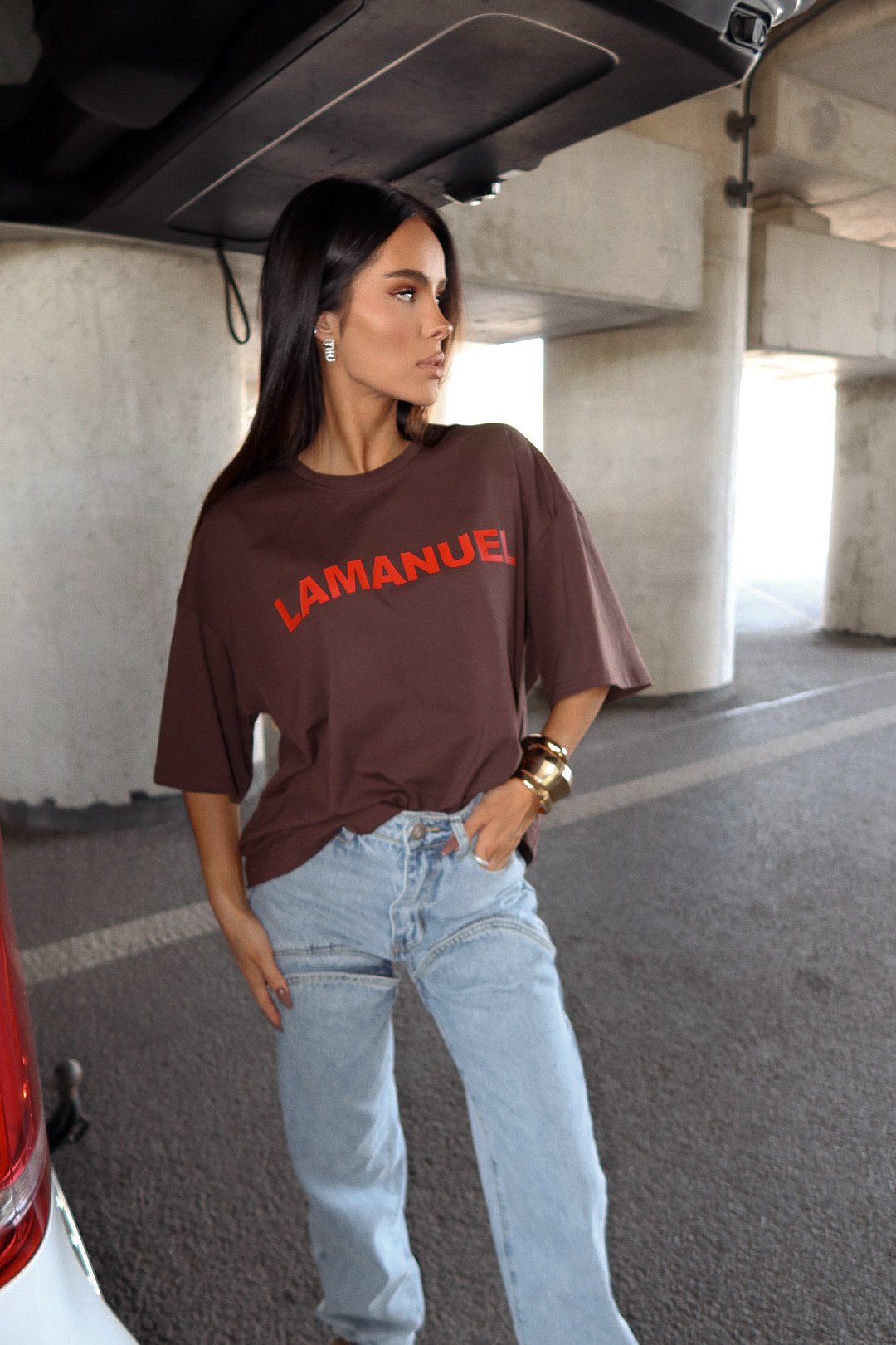 Tshirt NOIR czekolada LAMANUEL - obrazek 2