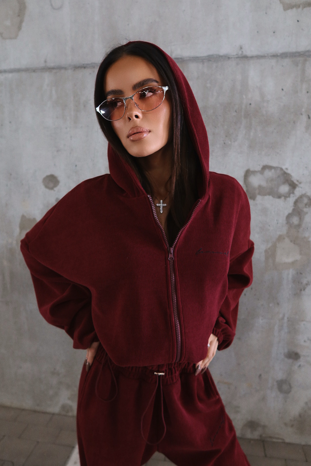 Bluza THEME bordo LAMANUEL - obrazek 3