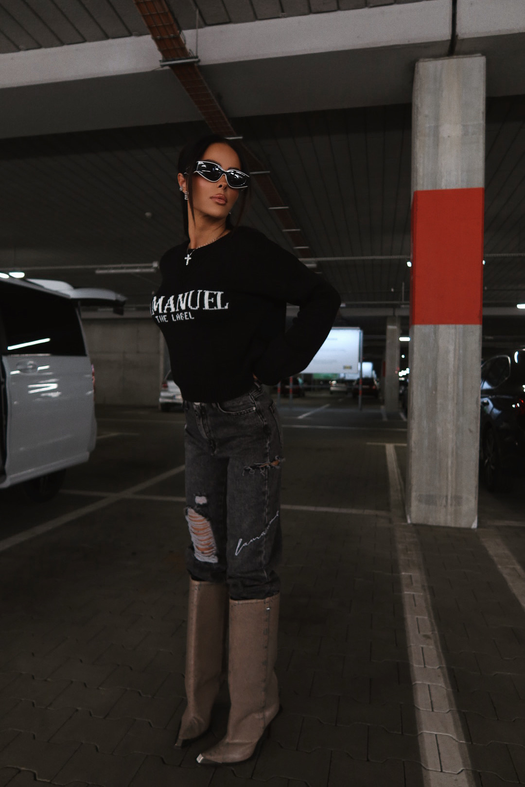 Sweter CRASH czarny LAMANUEL - obrazek 8