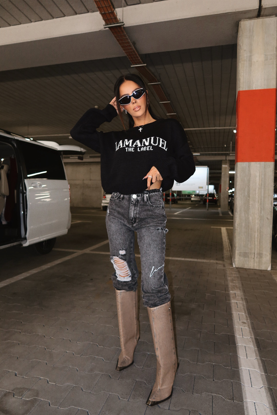 Sweter CRASH czarny LAMANUEL - obrazek 9