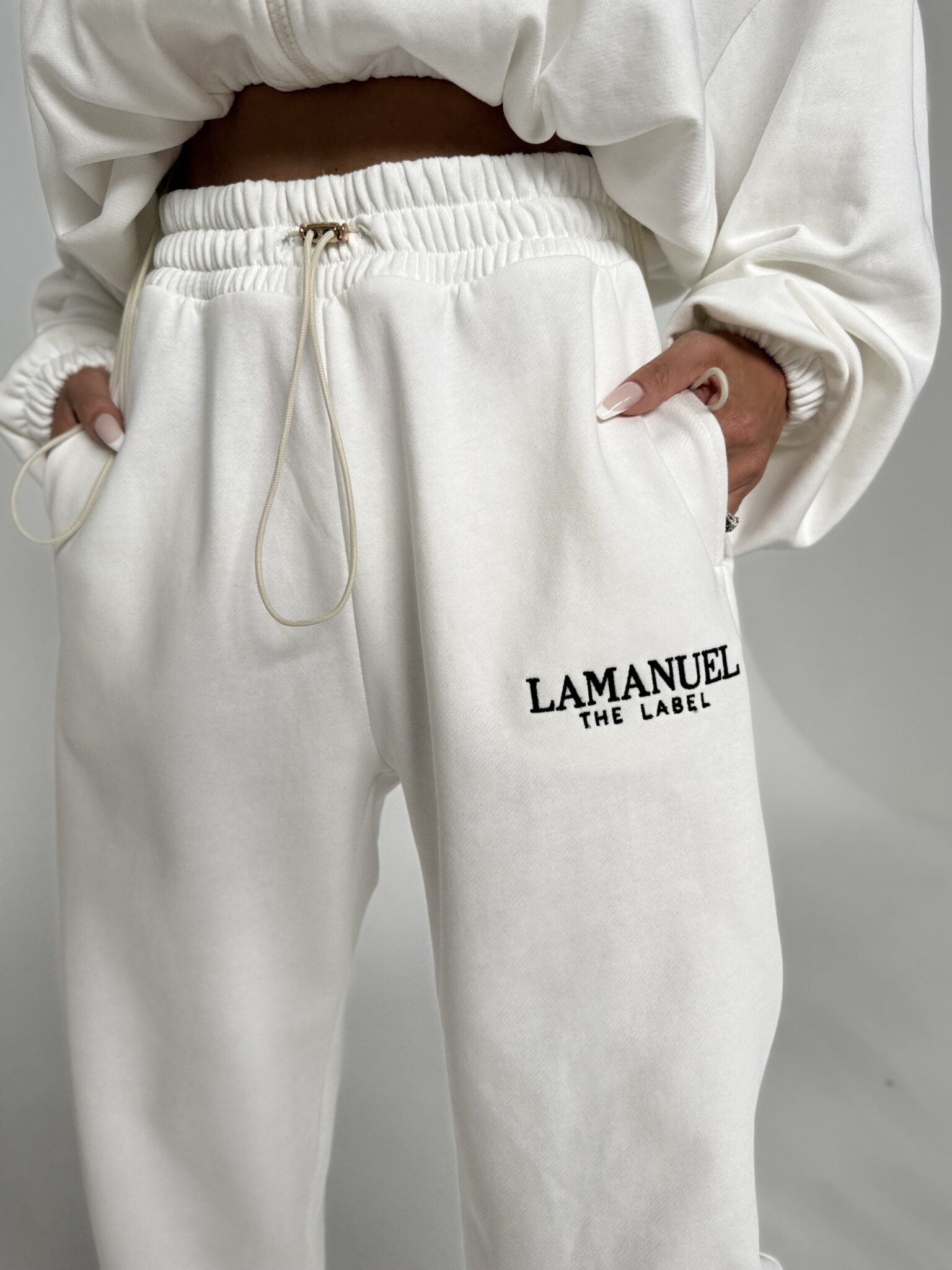 Spodnie BASIC ecru LAMANUEL - obrazek 2