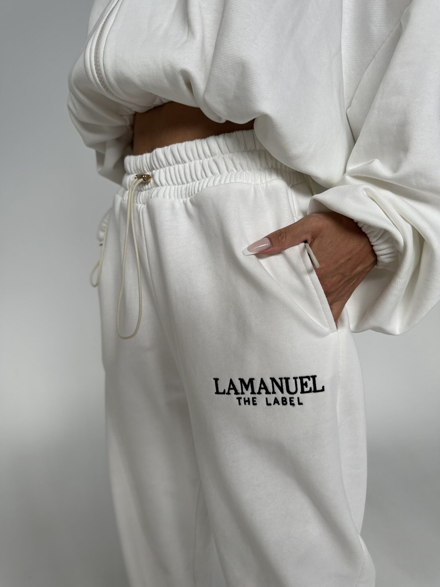 Spodnie BASIC ecru LAMANUEL - obrazek 5