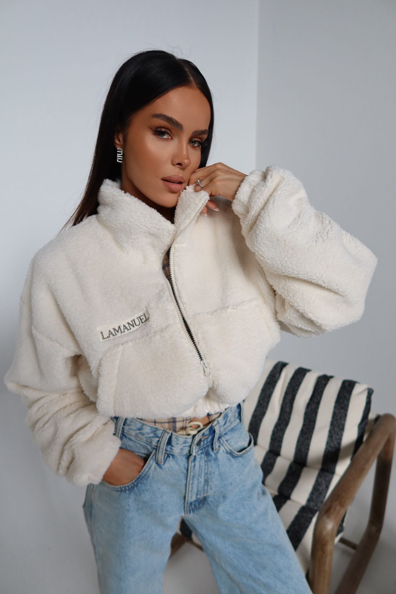 Kurtka FURRY ecru LAMANUEL - obrazek 5