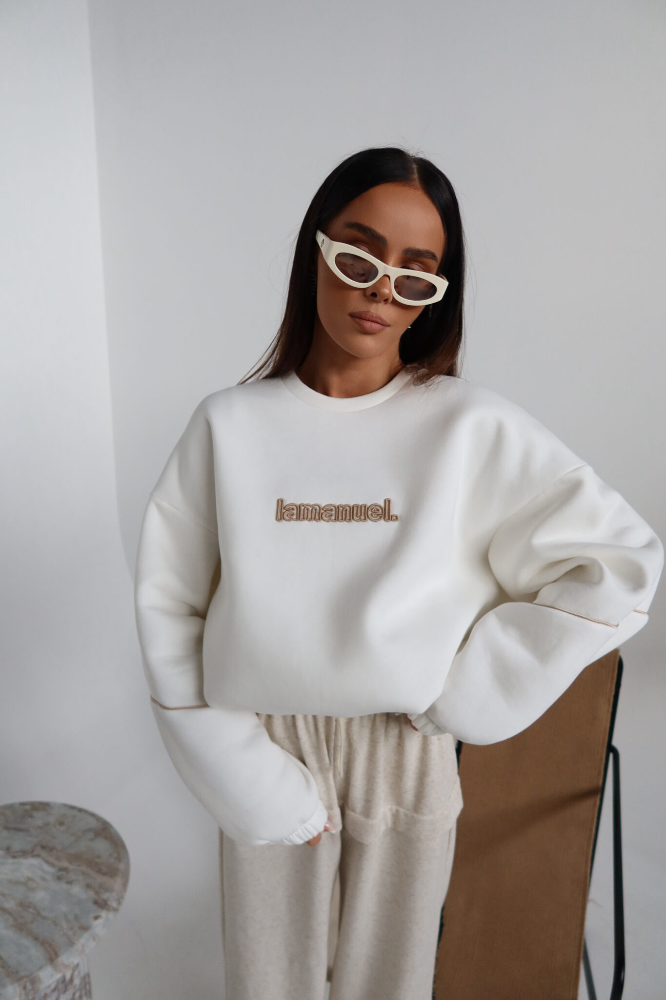 Bluza NUDE ecru LAMANUEL - obrazek 7