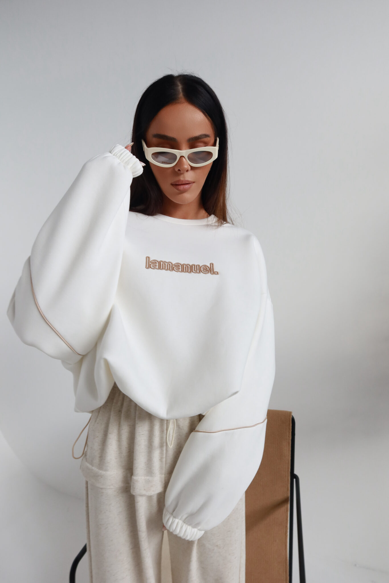 Bluza NUDE ecru LAMANUEL - obrazek 5