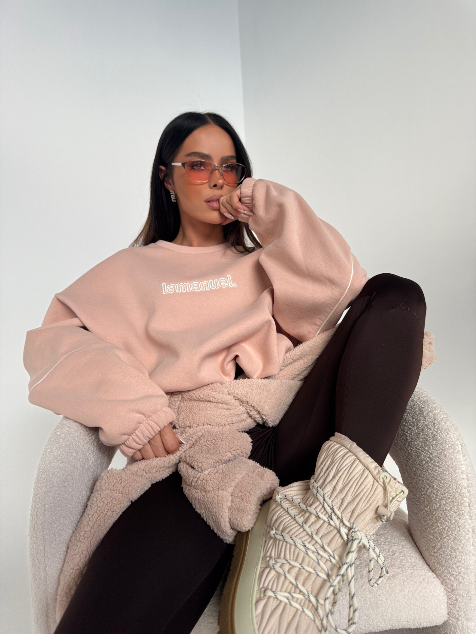 Bluza NUDE puder LAMANUEL - obrazek 2