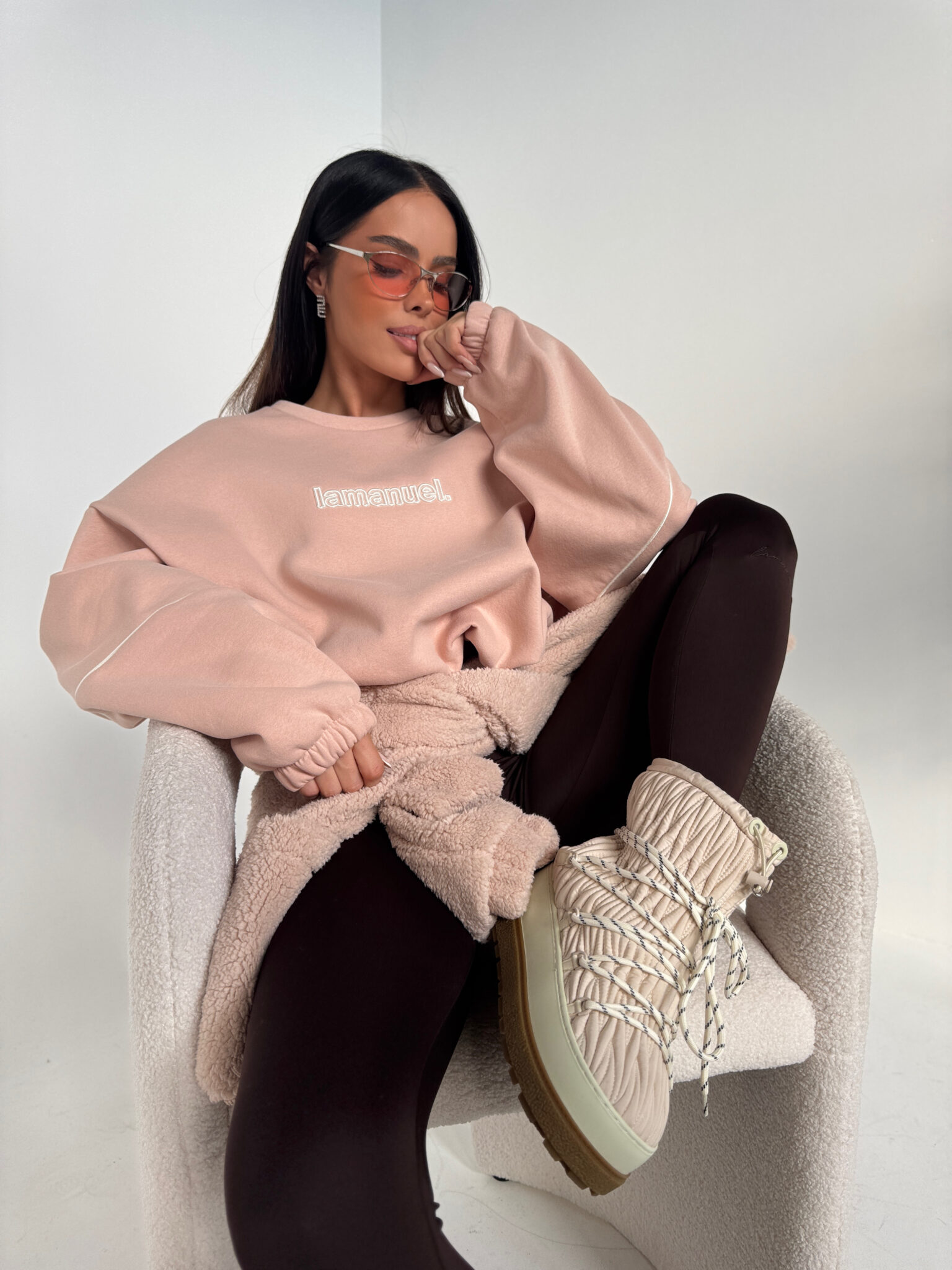 Bluza NUDE puder LAMANUEL - obrazek 3